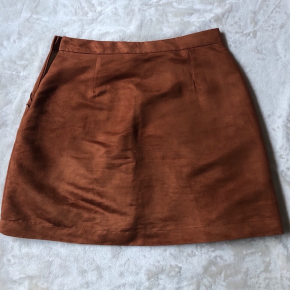 Twik Faux Suede Skirt - Picture 3 of 5
